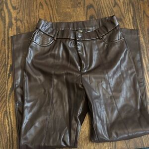 Brown leather pants